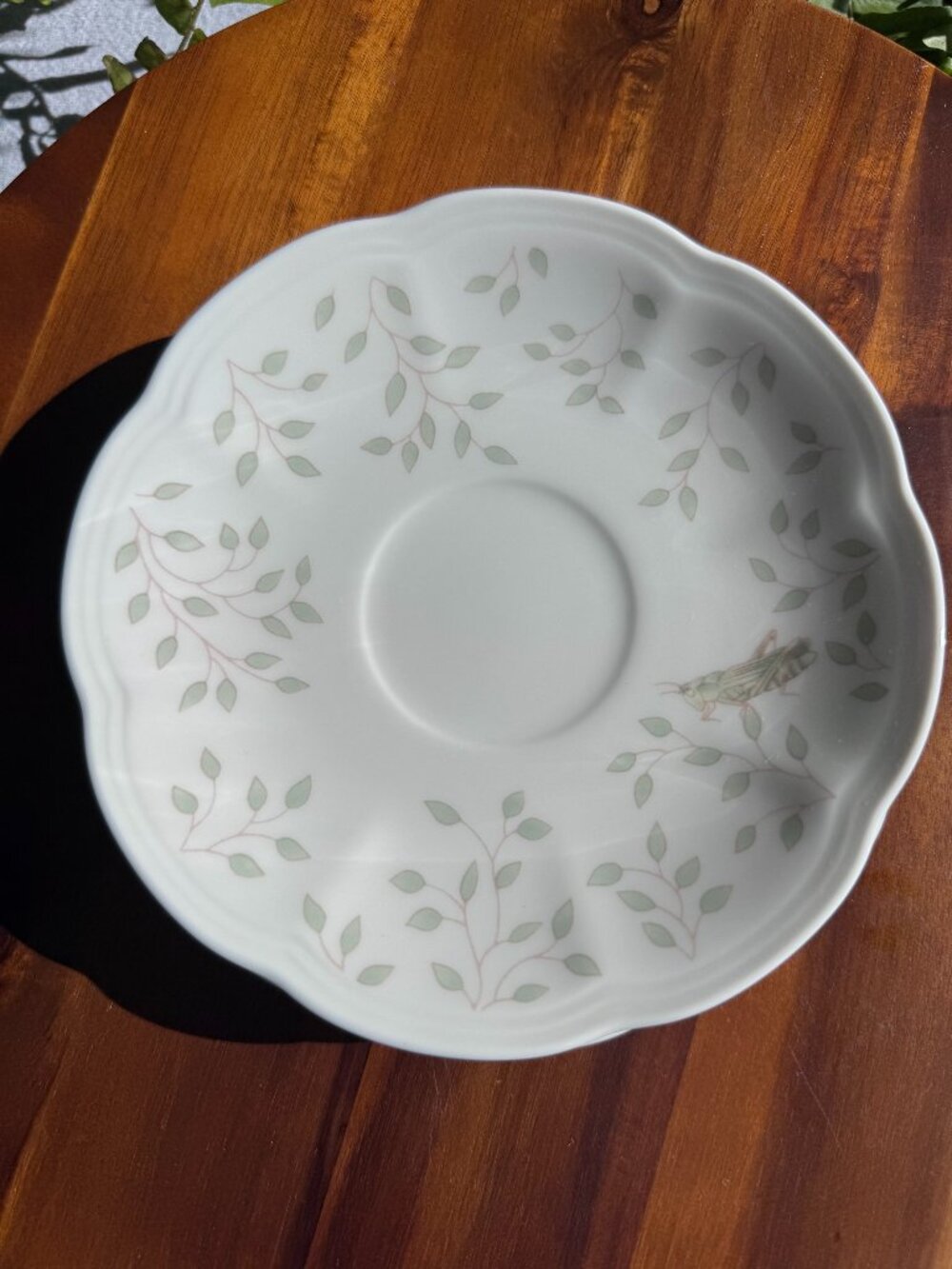 Vintage Fine China Lenox Butterfly Meadow Saucer Scalloped White Porcelain Plate